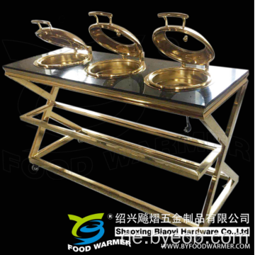 Goldene elektrische Erwärmung Mobile Chafing Dish Buffet Station